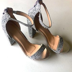 Glitter platform heels
